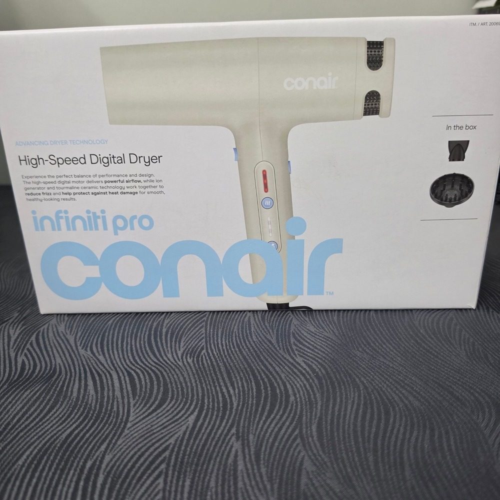 Conair Hair Dryer Unisex OS White Infiniti Pro High-Speed Digital 2006955